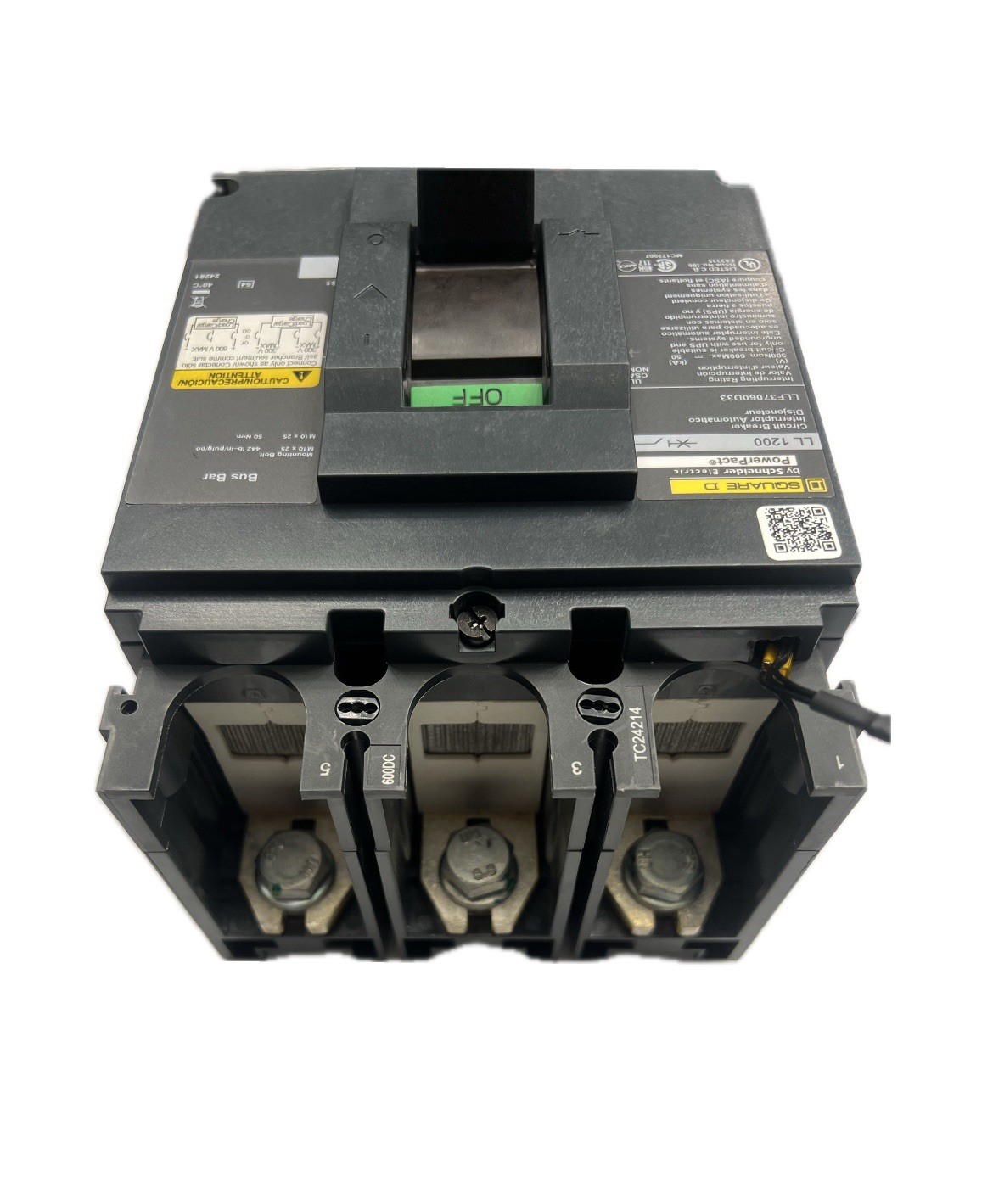 SQUARE D/SCHNEIDER ELECTRIC 600A LL1200 POWERPACT CIRCUIT BREAKER,3P,LLF37060D33