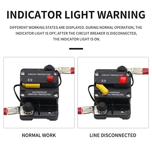 50 Amp T3 Circuit Breaker 12V – 48V DC with LED Indication Waterproof Switchable