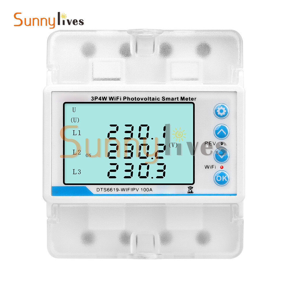 3-phase Tuya WiFi Overload Time Delay Energy Meter Limit Circuit Breaker 100A