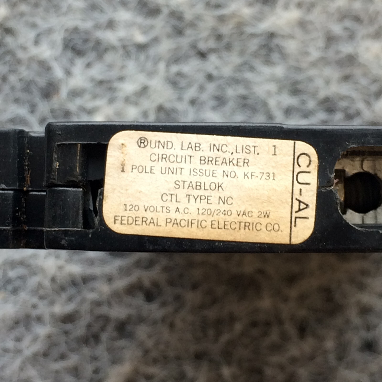 NC115 FPE 15 Amp 1 Pole Stab-Lok Federal Pacific Breaker NC15 Red
