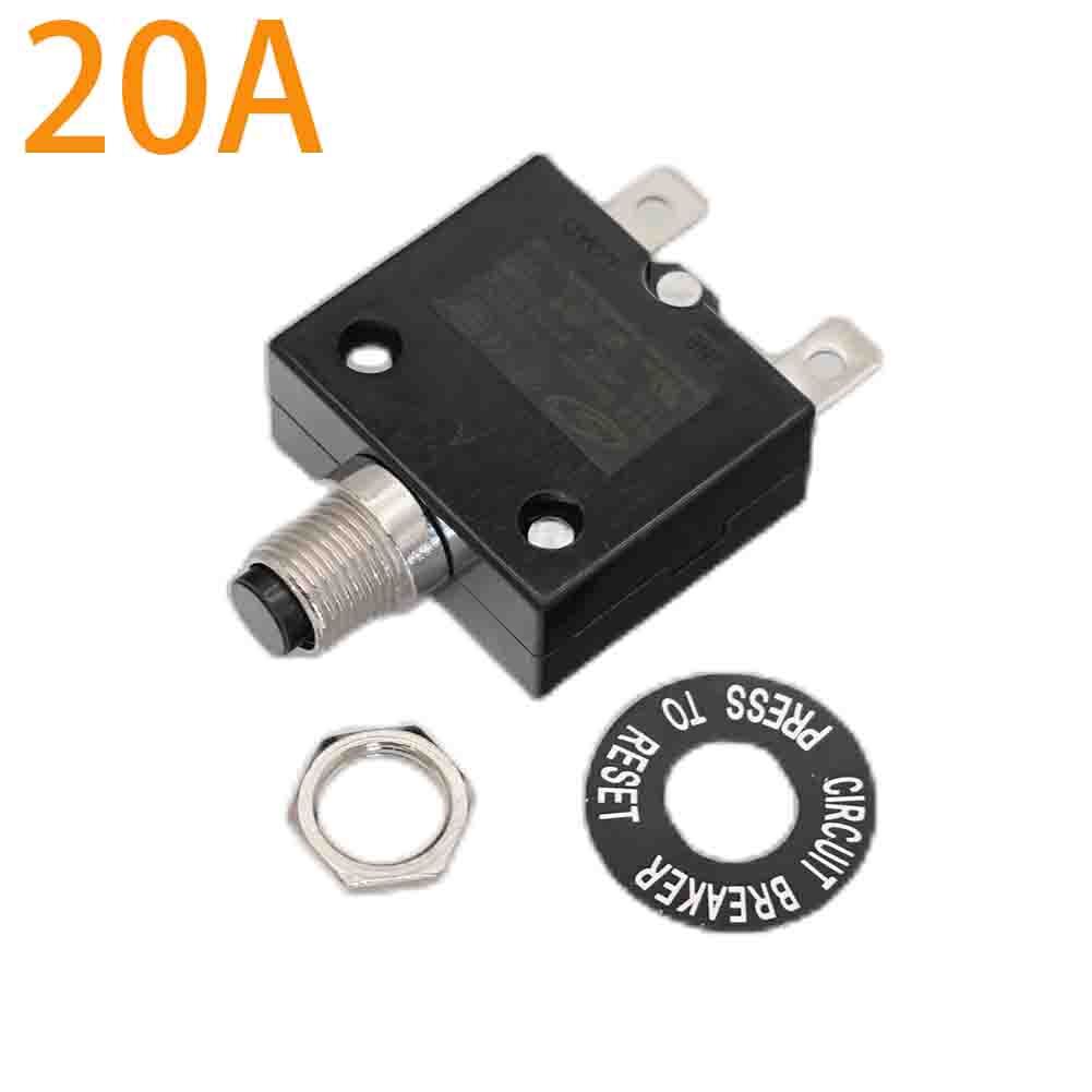 3x Universal 5-50 Amp Push Button Thermal Circuit Breaker 12-50V DC 125-250V NEW