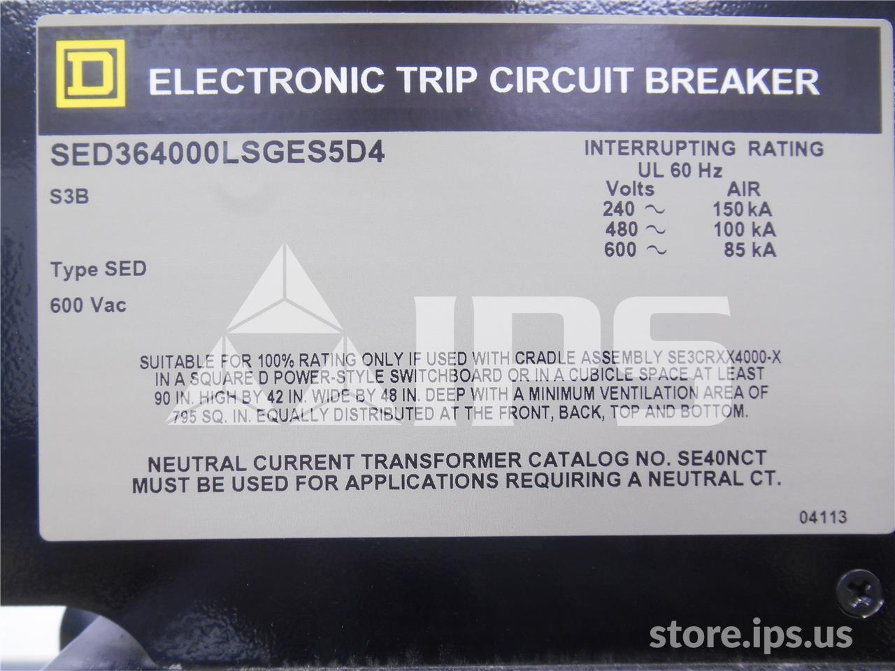 SED364000LSGES5D4 – 4000A SQD SED364000LSGES5D4 EO/DO SKU014409