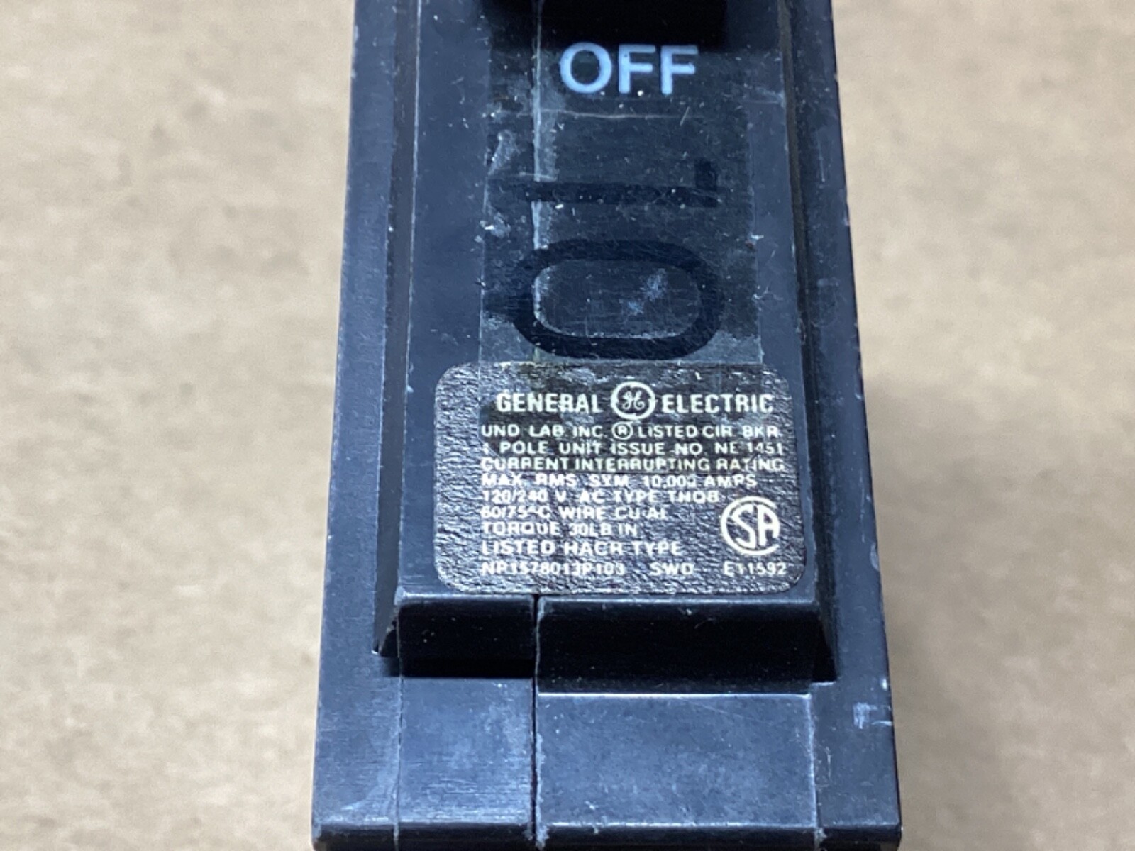 LOT OF 3 General Electric THQB120 1P Circuit Breaker THQB1120 20A #108D101*CO