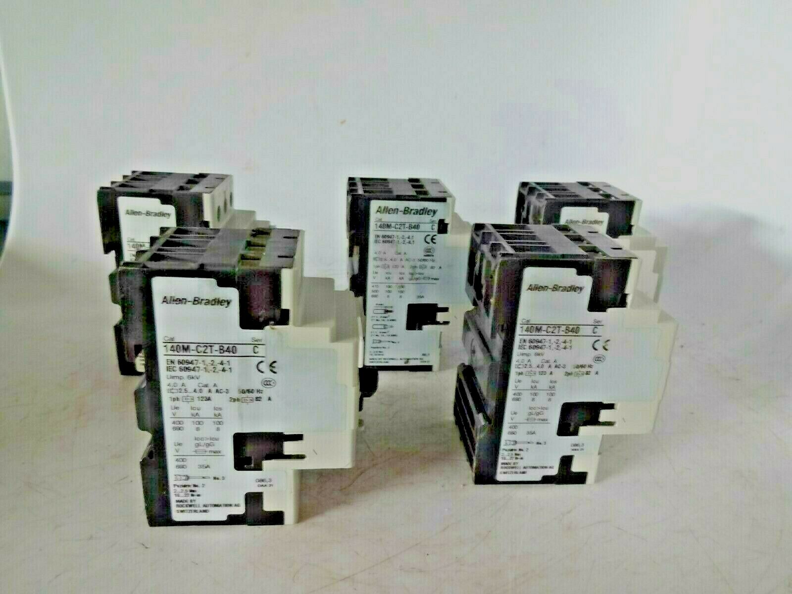 Lot of 5 Allen Bradley 140M-C2T-B40 /C Series C Circuit Breaker 2.5-4A