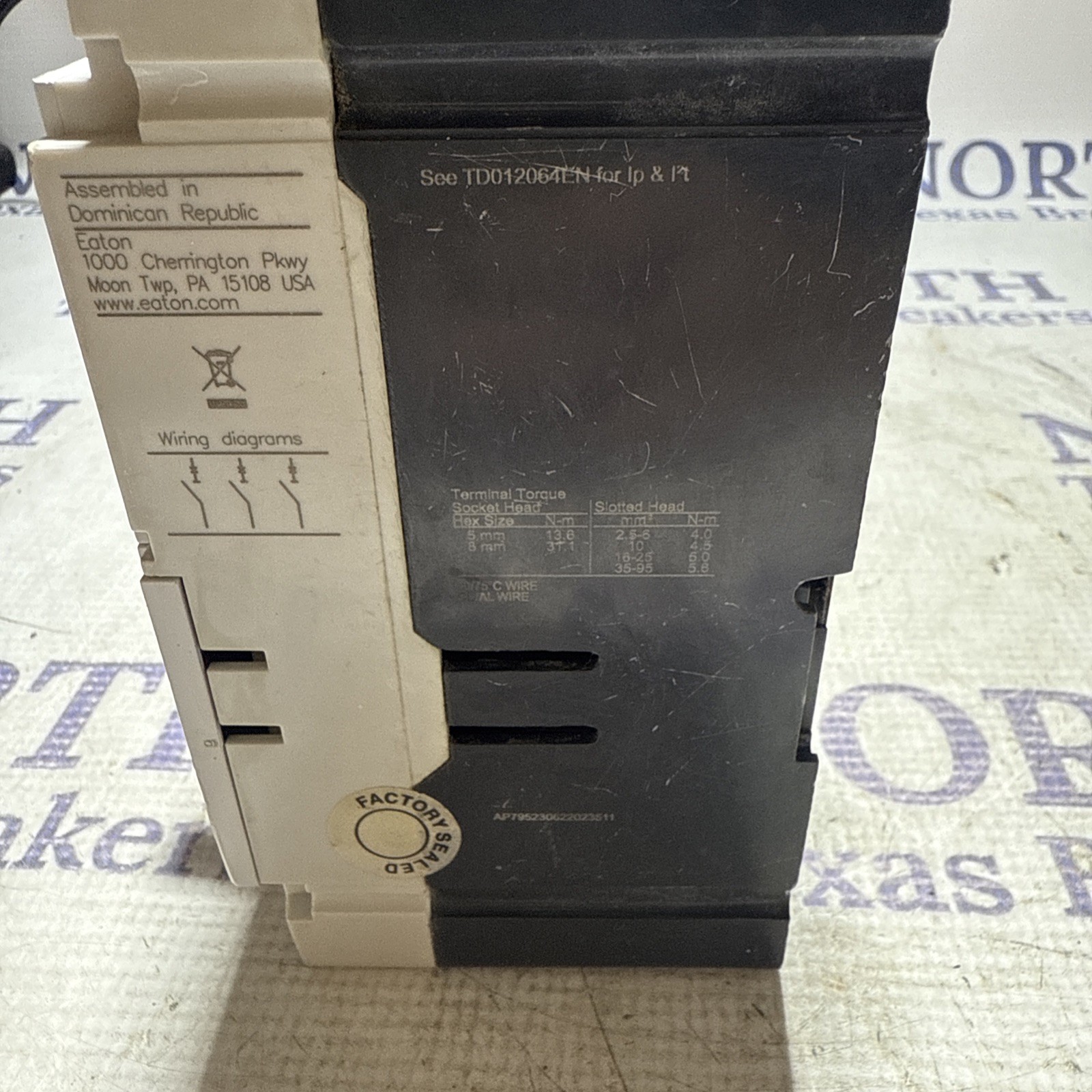 Eaton PDG23M0060TFFL 3 Pole 60 Amp Circuit Breaker Power Defense