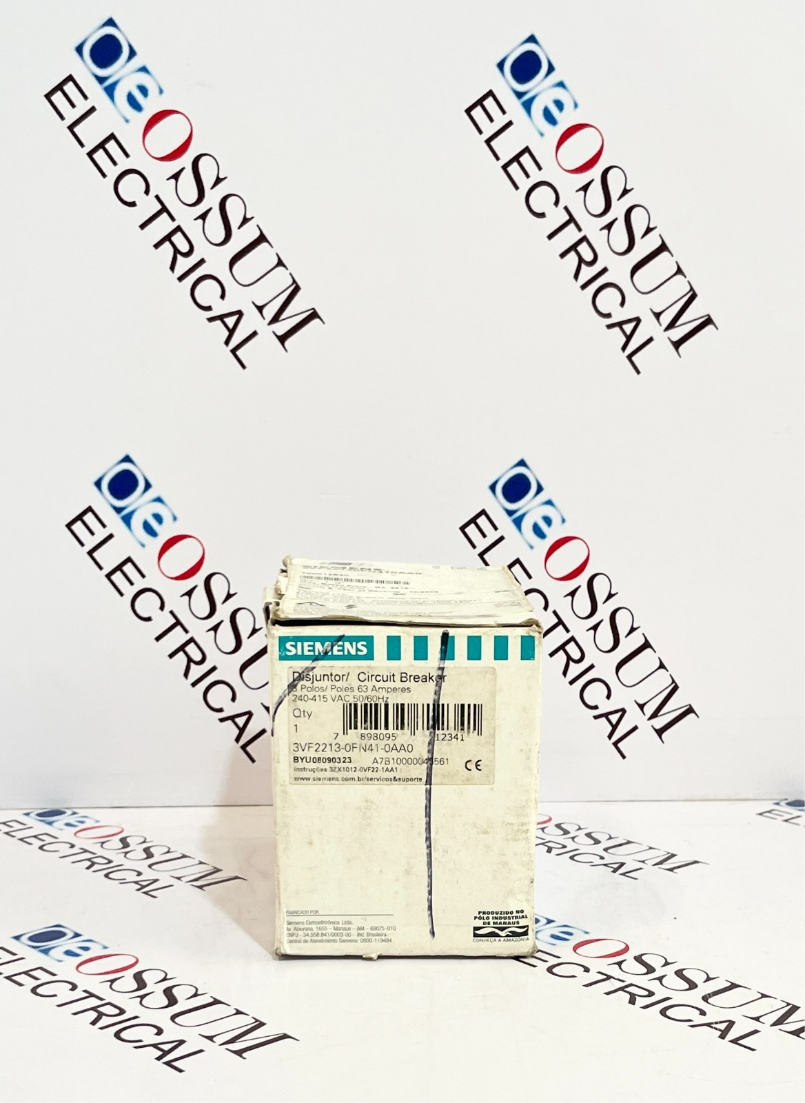 SIEMENS VF100 3VF2213-0FN41-0AA0 63A TRIPOLE CIRCUIT BREAKER 63A 220-415V 3P
