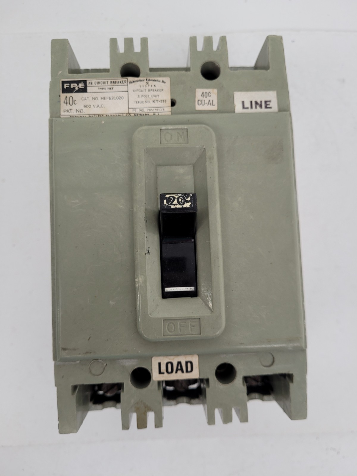 HEF631020 FPE 20 Amp 600 V.A.C. Circuit Breaker – Next Day Option