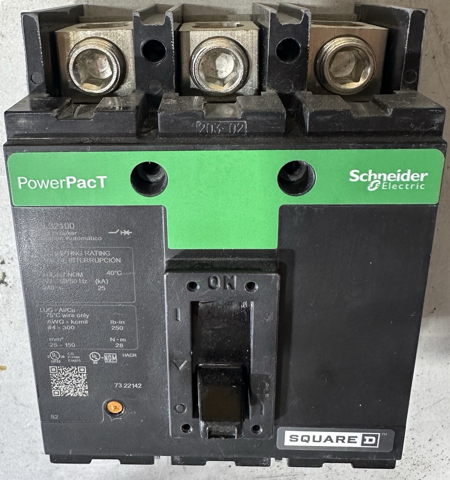 QDL32100 3 Pole 100 Amp SCHNEIDER ELECTRIC CIRCUIT BREAKER