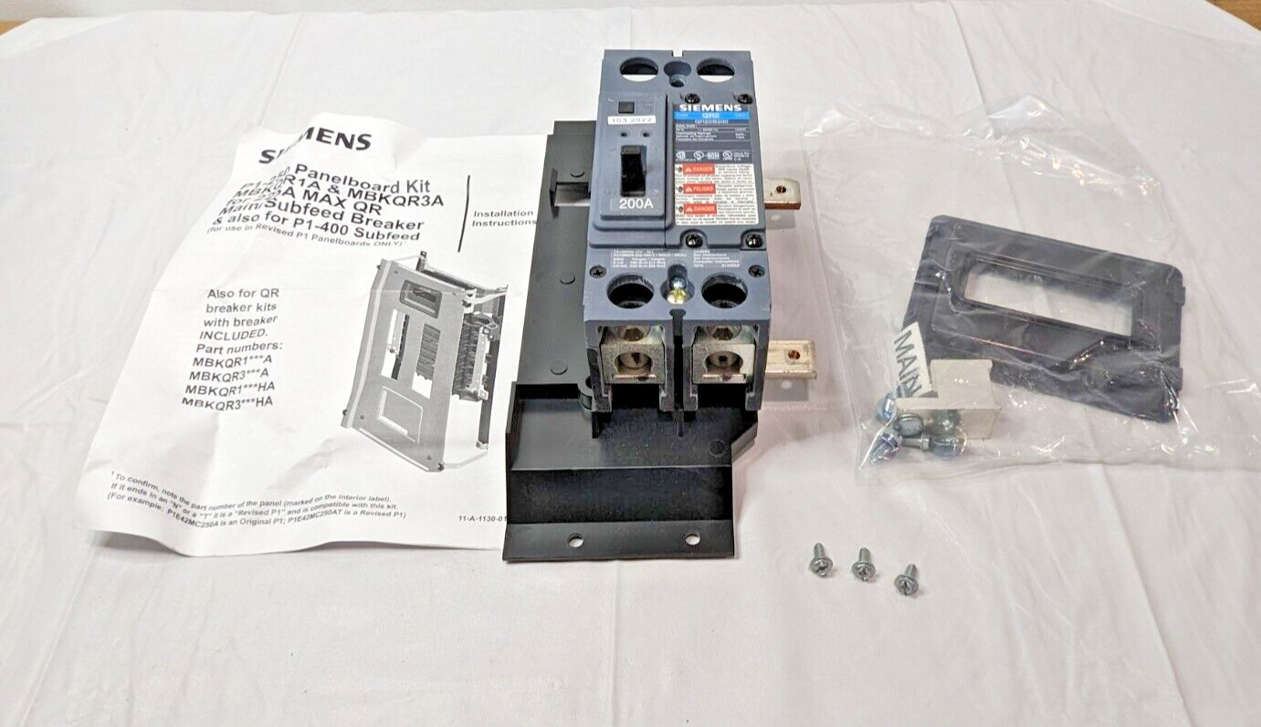 Siemens Low Voltage Breaker Mounting Kit Type QR2 200A 240V 2-Pole MBKQR1200A