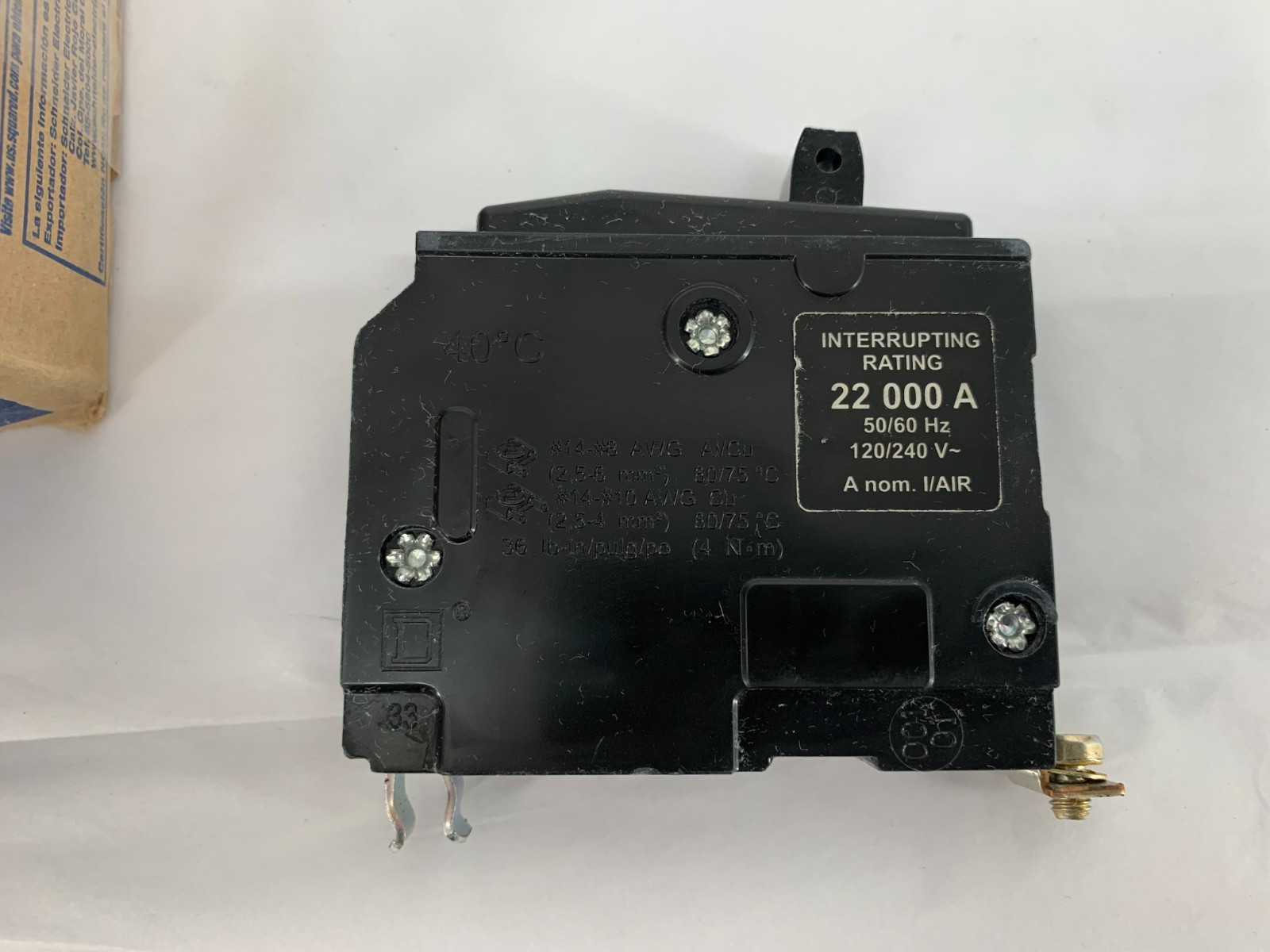 Square D QOB120VH Bolt-On 1P 20A 120/240VAC 22kA Circuit Breaker Lot of 10