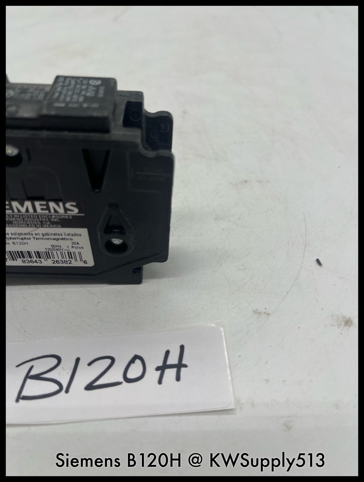 B120H~Siemens B120H 20A 1P 240V Circuit Breaker-Used