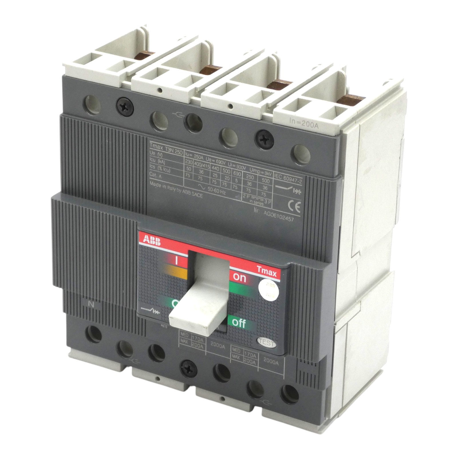 ABB SACE Tmax T3N 250 T3N250 Circuit Breaker / Circuit Breaker -used-