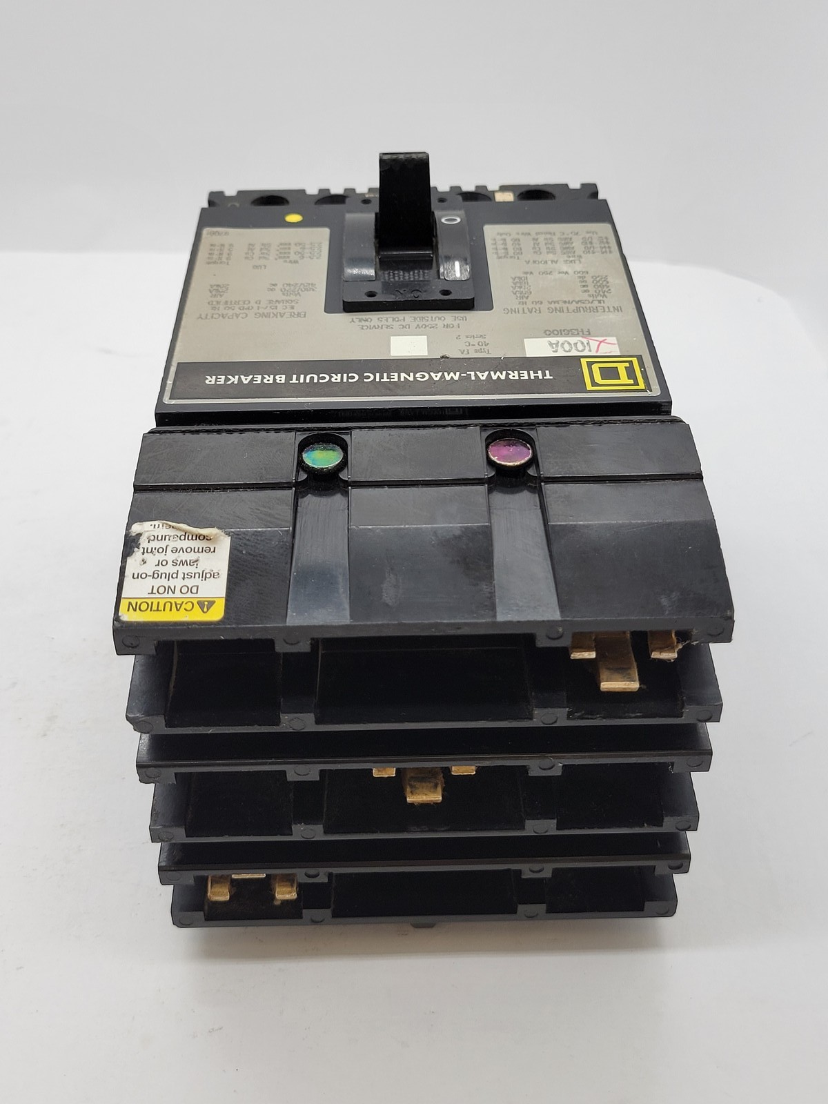 Square D FH36100 I-Line Circuit Breaker 100A 3P 600V 18KA FA Gray