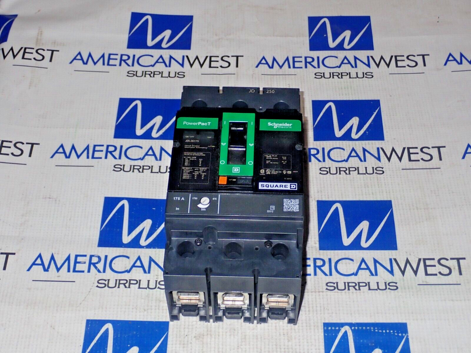 NEW Square D JDL36175 Schneider 175 Amp 3 Pole 600V PowerPact Circuit Breaker