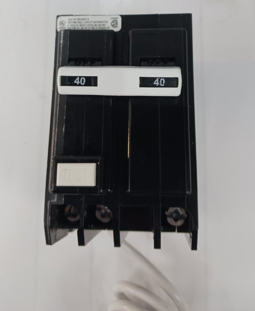 EATON 40 AMP GFCI CIRCUIT BREAKER 120/240 VAC 2 POLE GFTCB240