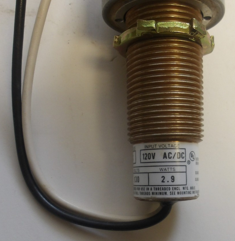 ALLEN BRADLEY P/N: 800H-LP10 HEAVY DUTY ILLUMINATED PILOT LIGHT 120VAC/DC