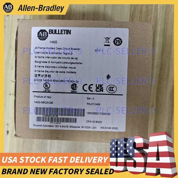 1PC NEW Sealed AB 140G-G6C3-C80 Circuit Breaker 80A 3-Pole 480V Free Ship