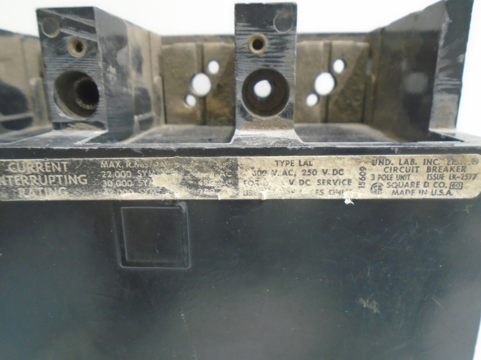 SQUARE D LAL36400 CIRCUIT BREAKER 400A TYPE LAL 600VAC/250VDC 3-POLE