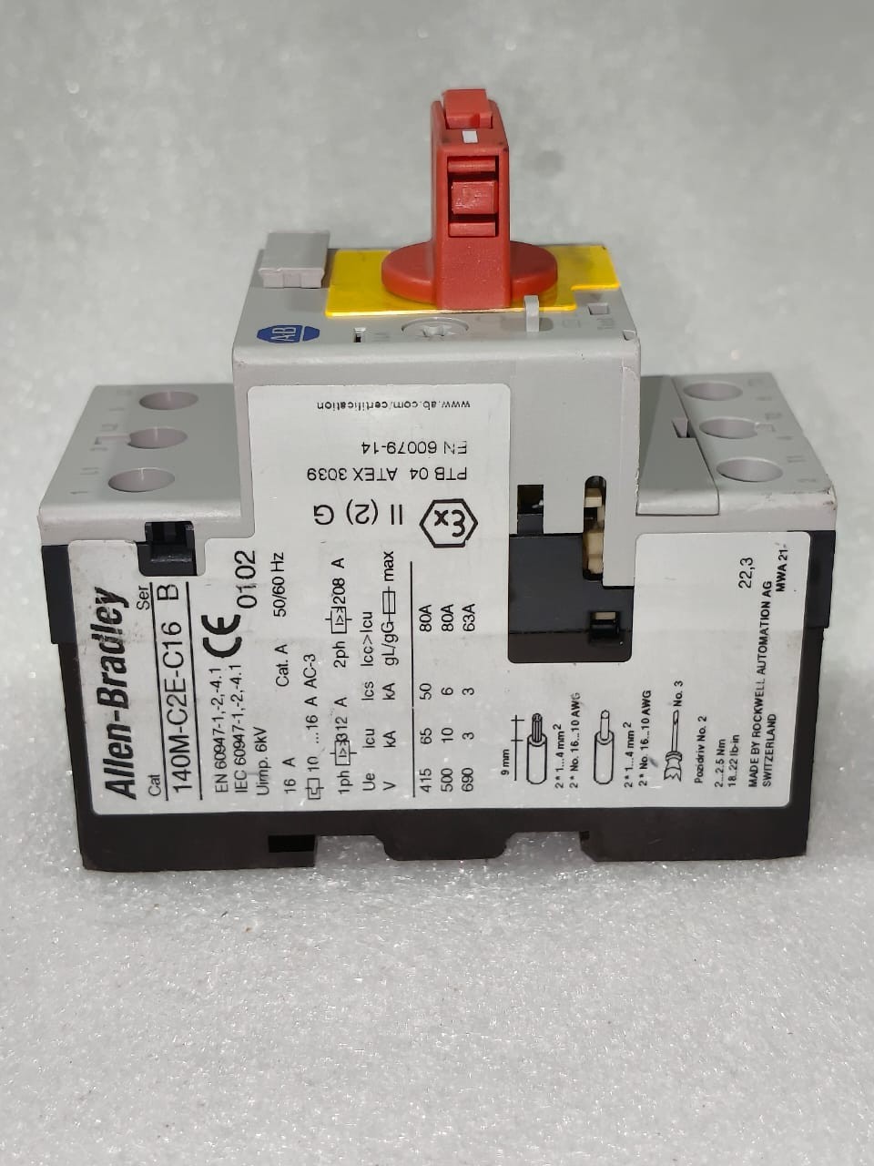 ALLEN-BRADLY 140M C2E-C16 SER B MOTOR PROTECTION CIRCUIT BREAKER RANGE (10-16)