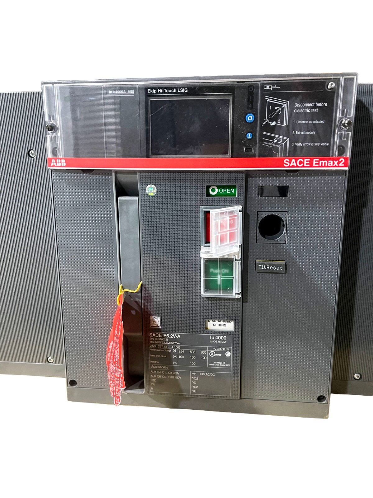 ABB SACE Emax2 E6.2V 4000A 3-Pole Low Voltage Power Circuit Breaker Frame E6.2