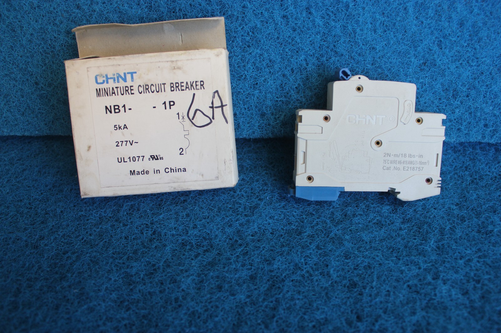 Chint Pannel Mount Breaker, # nb1-63, 277v. 1p. 6amp