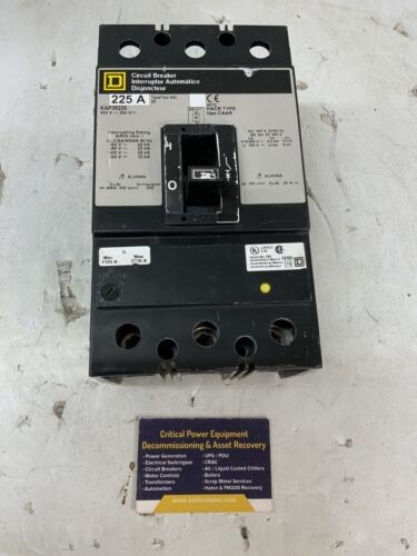 Square D KAP36225 Circuit Breaker 225A 3P 600V 3PH KAP 225 Amp 3 Pole Used