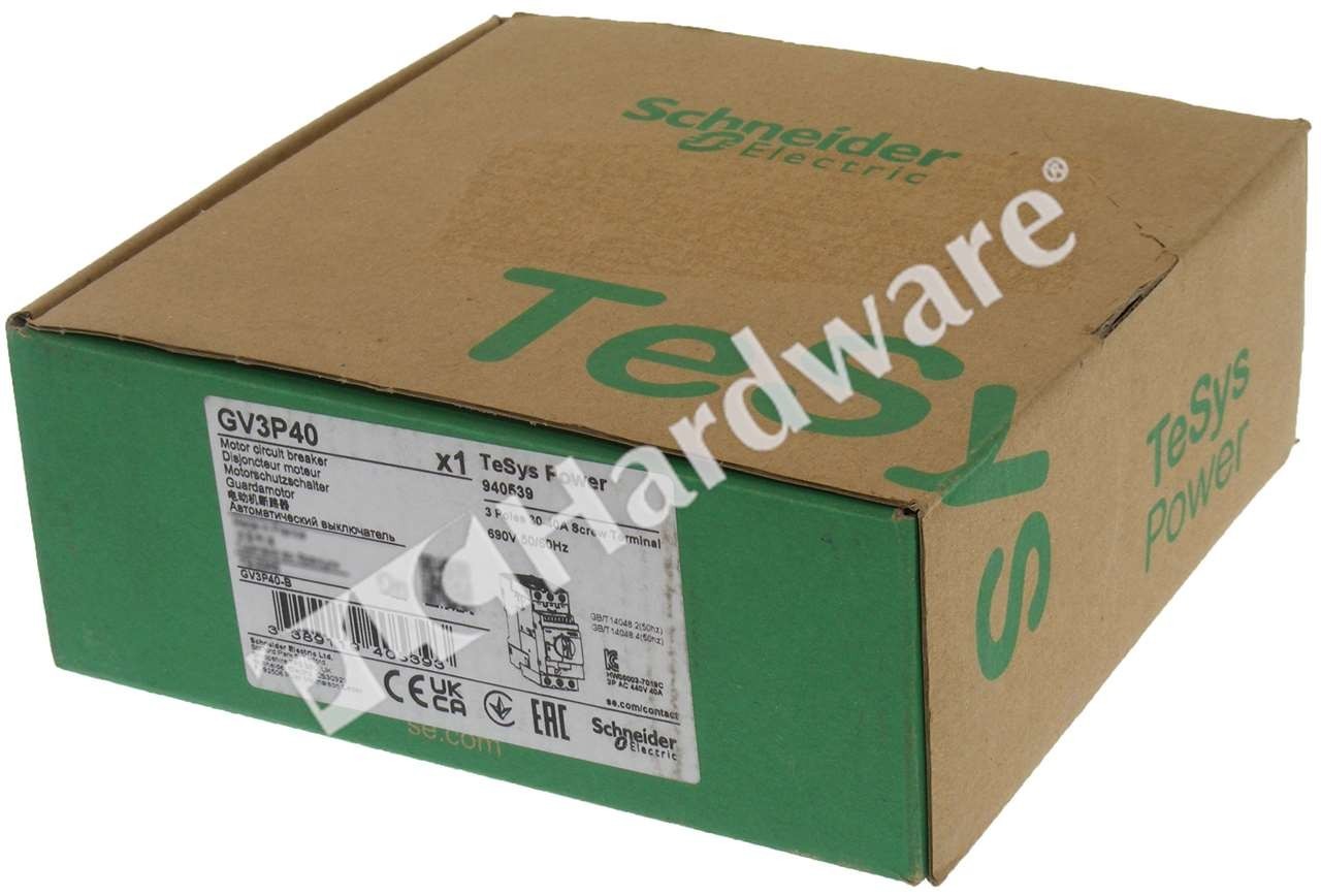 Surplus Open Schneider Electric GV3P40 TeSys Deca 30-40A 690VAC Circuit Breaker
