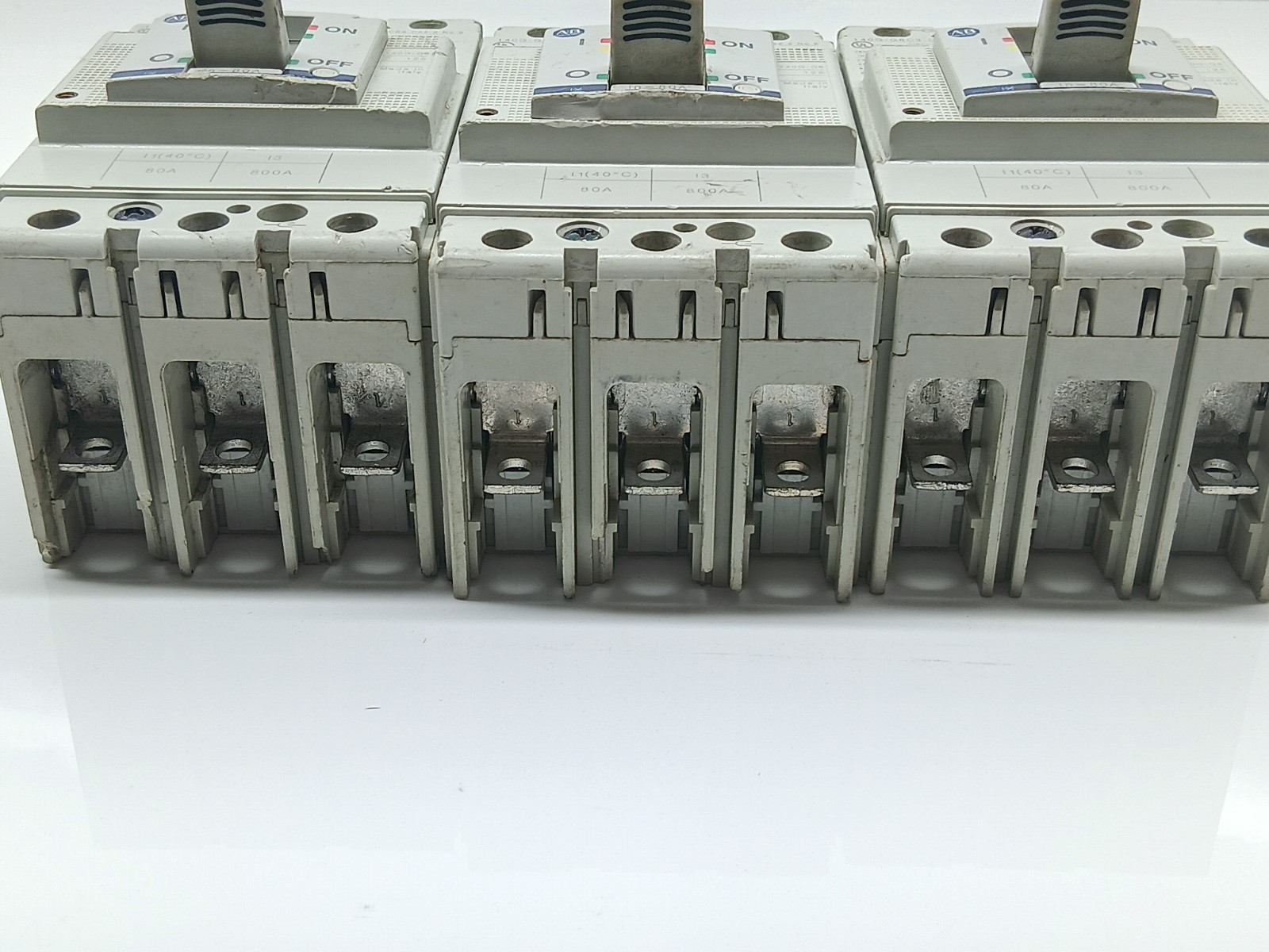 USED ALLEN BRADLEY 140G-G6C3-C80A SER A. CIRCUIT BREAKER 3 POLE 80 AMPS / LOT OF