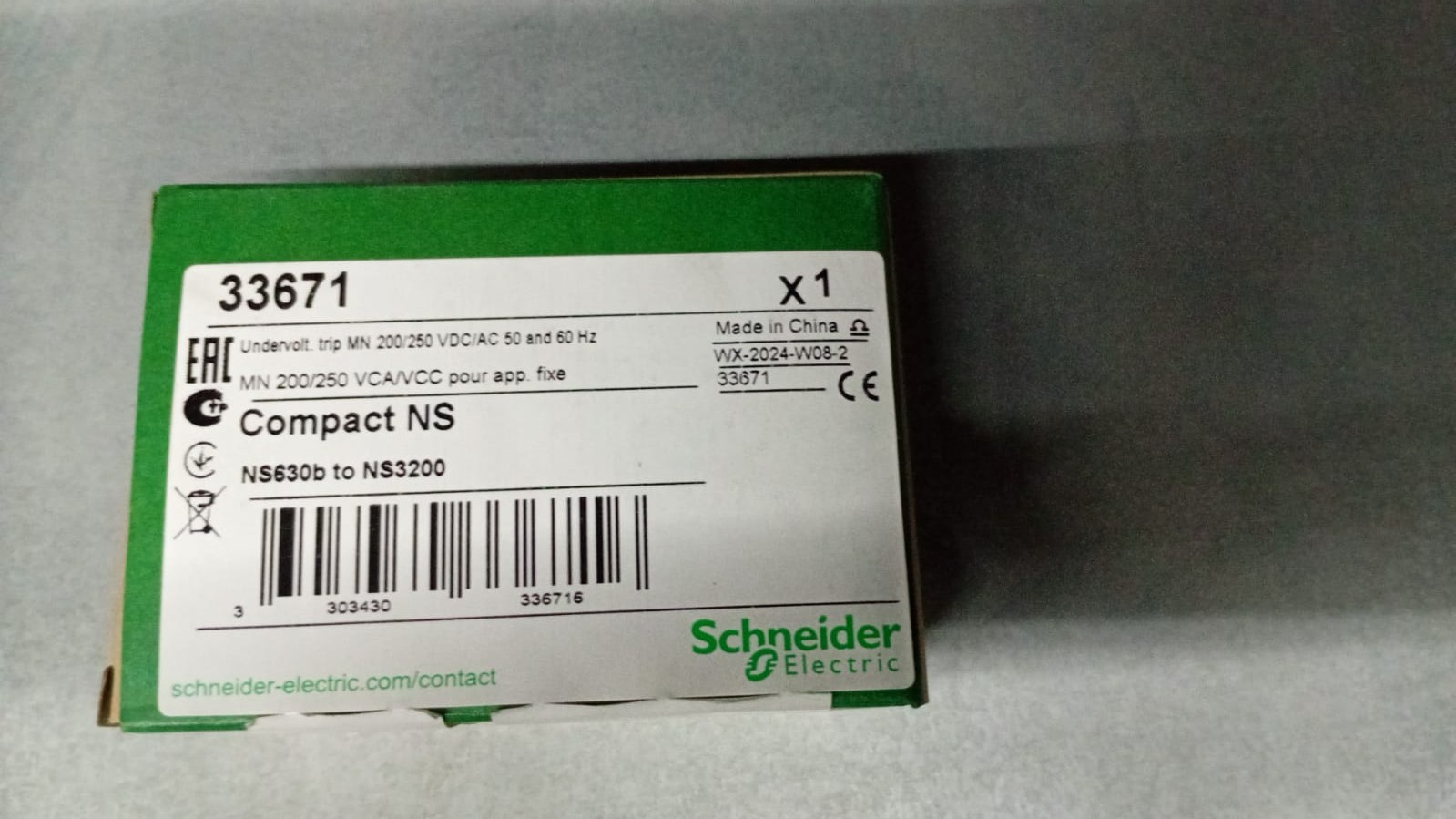 Schneider 33671 MN 200/250VAC/DC