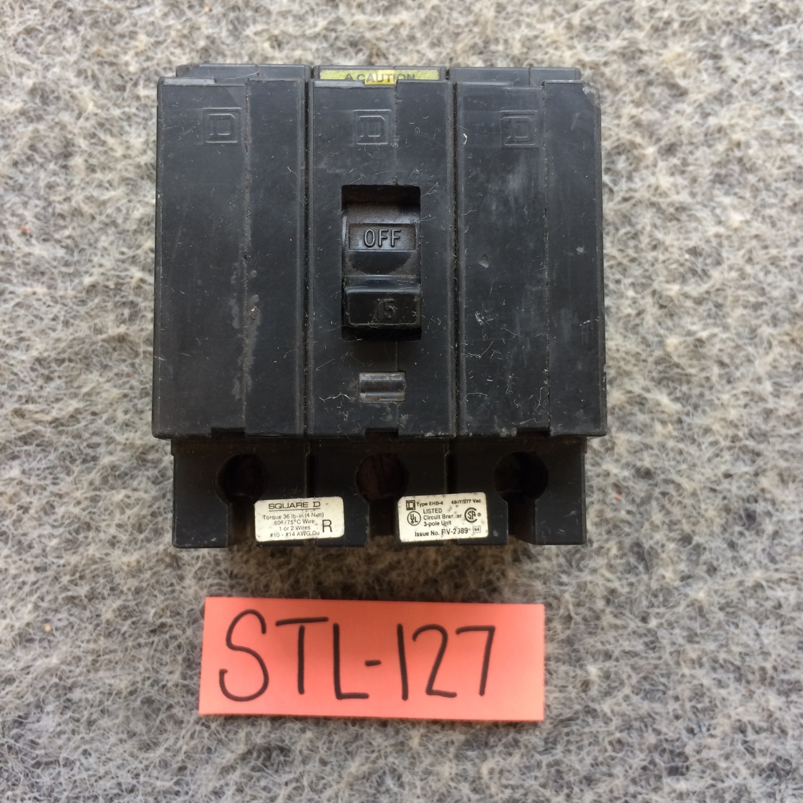 SQUARE D EHB EHB34015 3 POLE 15 AMP 480V CIRCUIT BREAKER FOR NEHB PANELBOARDS