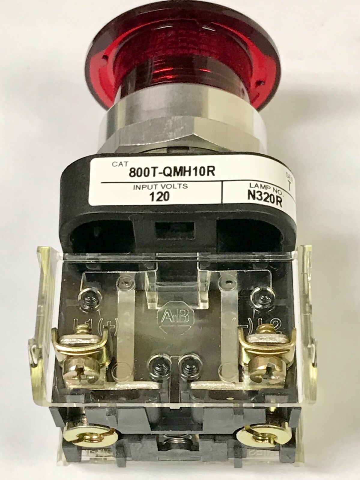 ALLEN BRADLEY 800T OMH10R 120vRed LED Illuminated Push Button Momentary Mushroom