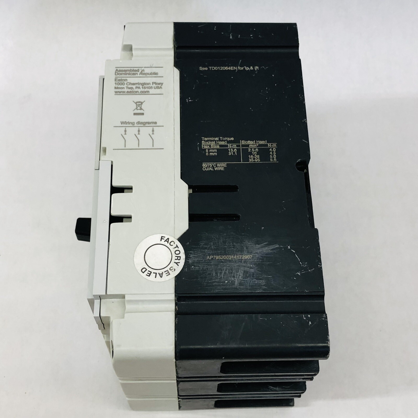 EATON PDG23M0015TFFJ MOLDED CASE CIRCUIT BREAKER