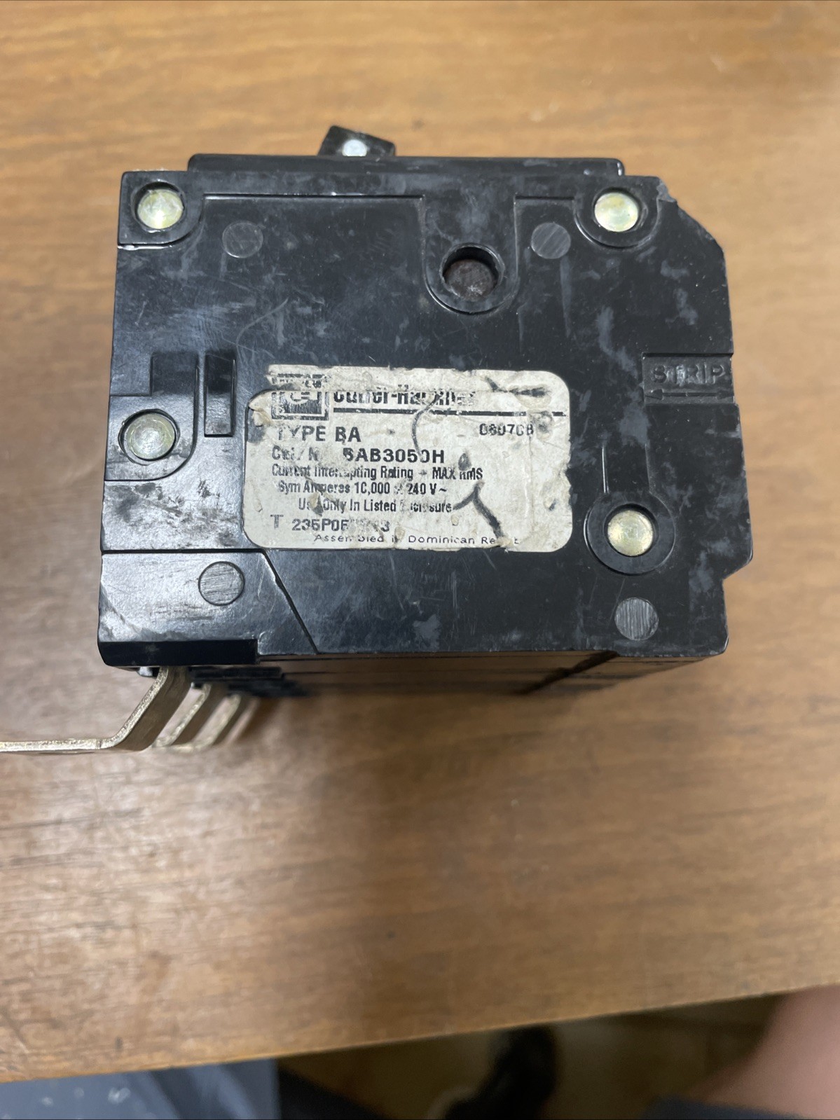 Eaton Type BA Circuit Breaker BAB3050H 50A 240V 3P Used D212