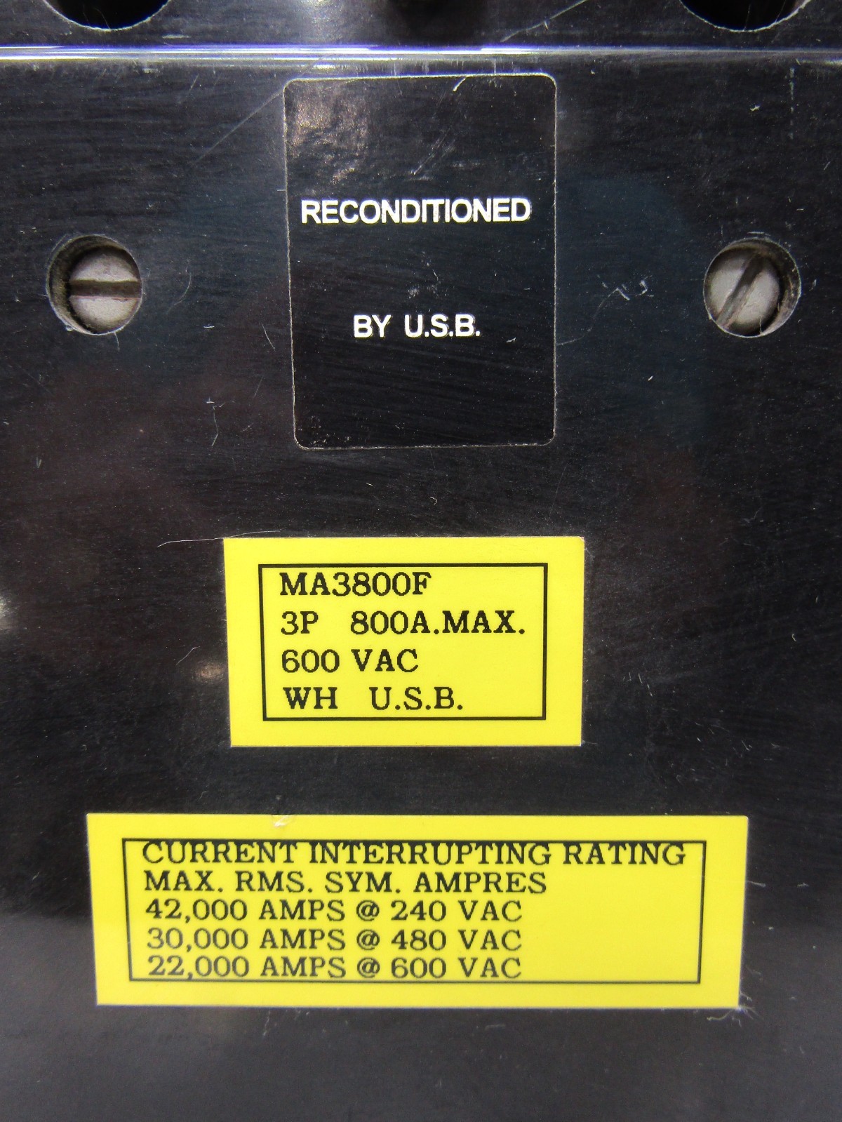 Westinghouse MA3800F 800 Amp 600V 3-Pole Circuit Breaker 800A 3P