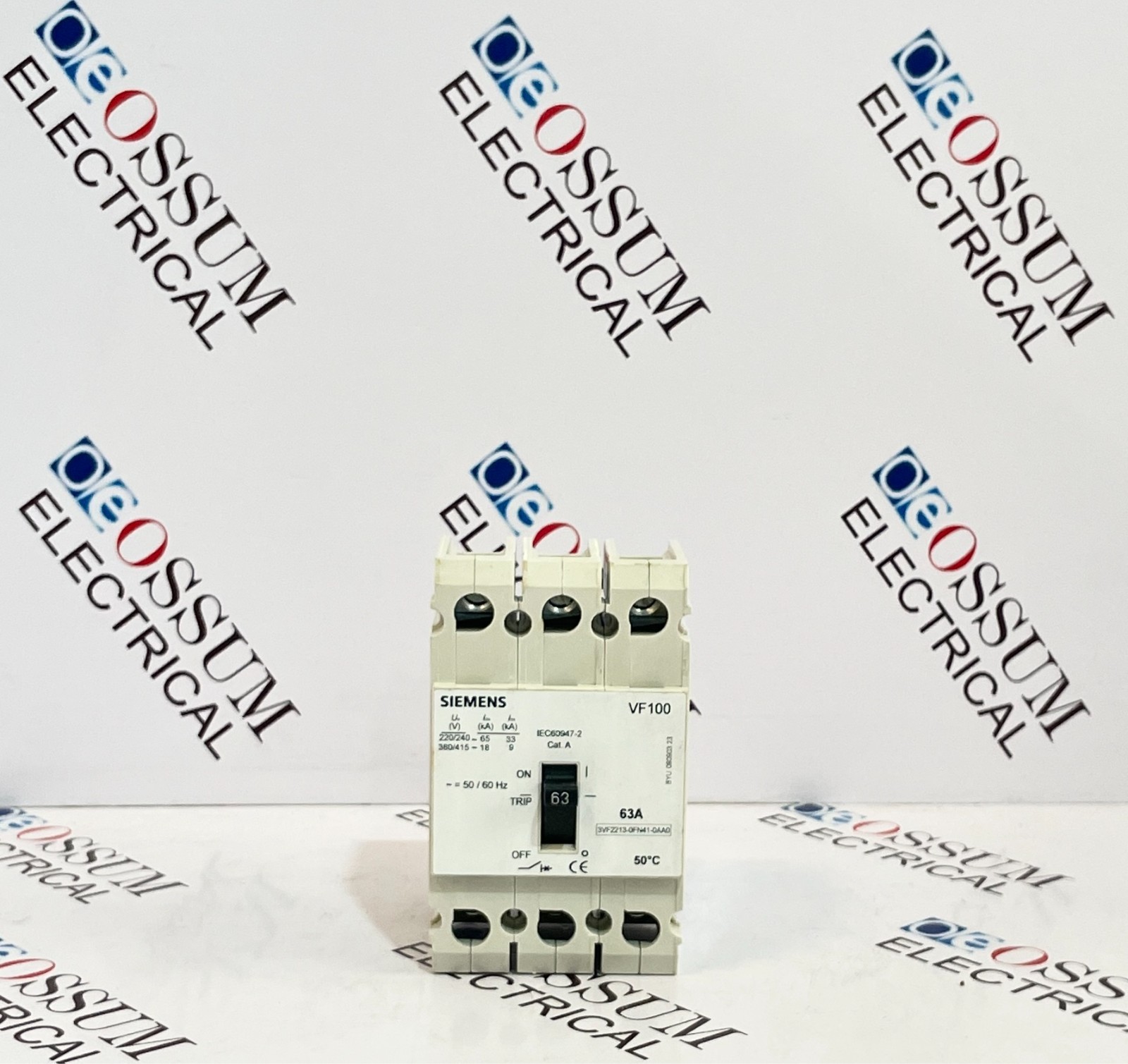 SIEMENS VF100 3VF2213-0FN41-0AA0 63A TRIPOLE CIRCUIT BREAKER 63A 220-415V 3P