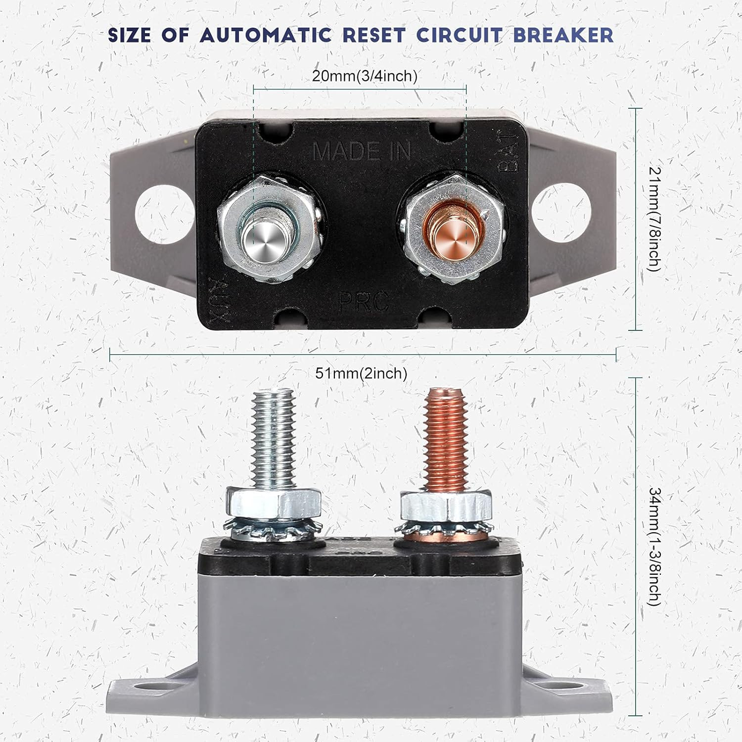 4 Pieces DC 12V – 24V Automatic Reset Circuit Breaker Circuit Breaker with Cover