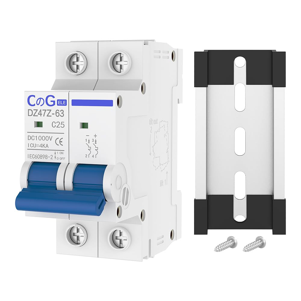 DC Miniature Circuit Breaker, CGELE 2 Pole 25 Amp 1000V DC Disconnect Switch for