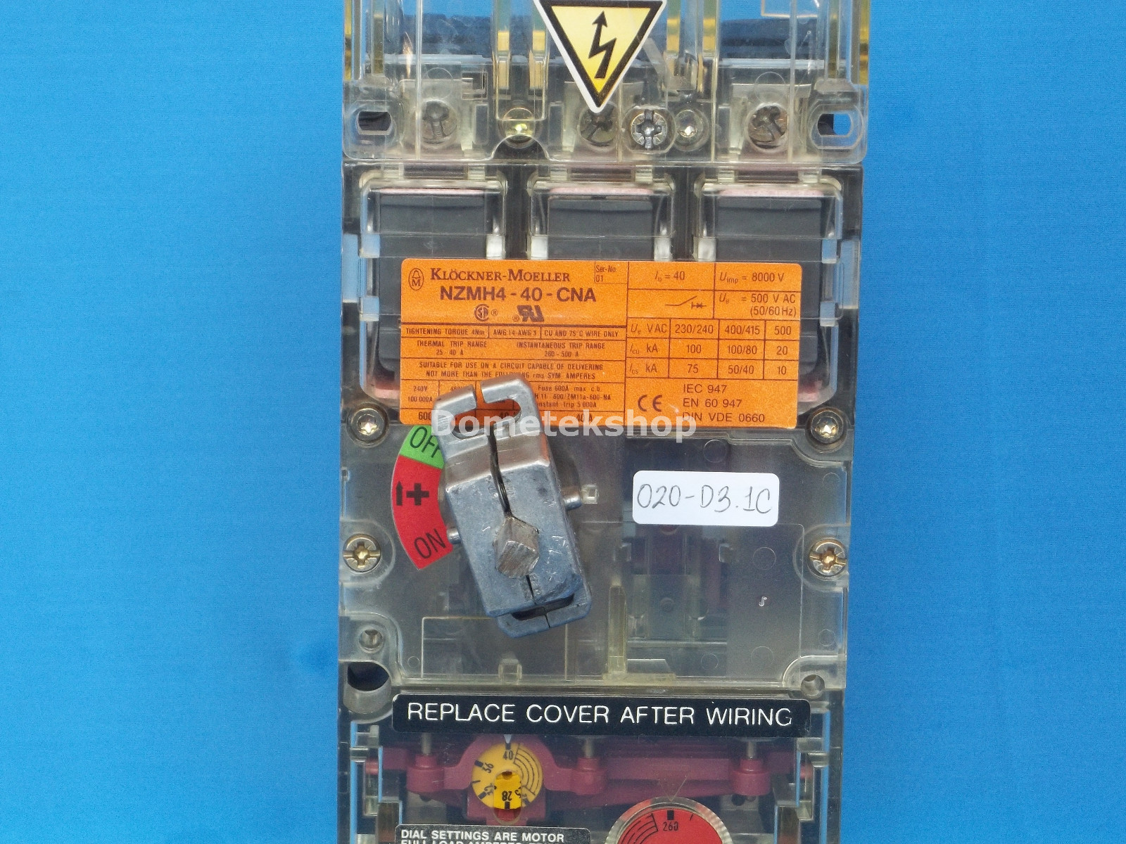 Klockner Moeller NZMH4-40-CNA 3-phase main switch, 60-day warranty