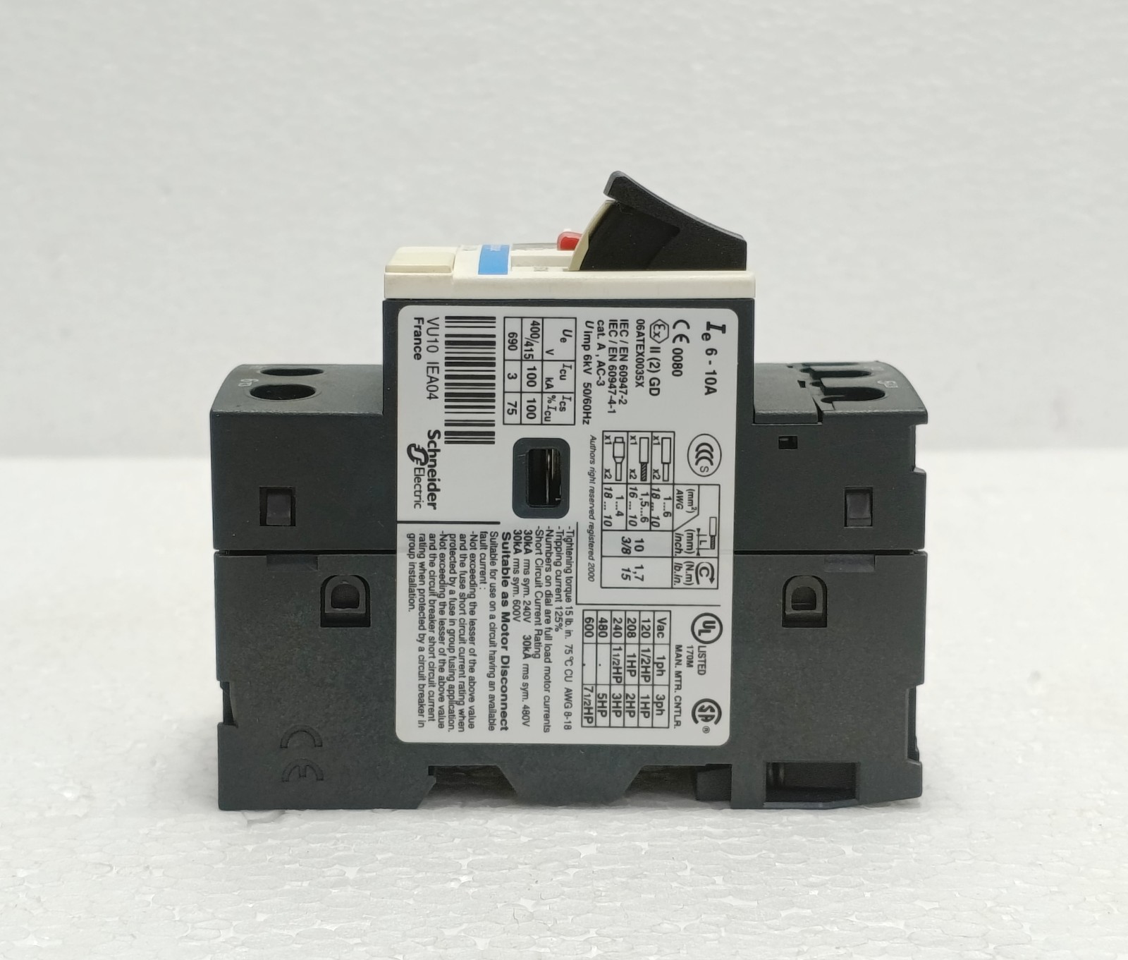 TELEMECANIQUE GV2ME14 6-10A Motor Circuit Breaker TeSys Manual Starter NEW