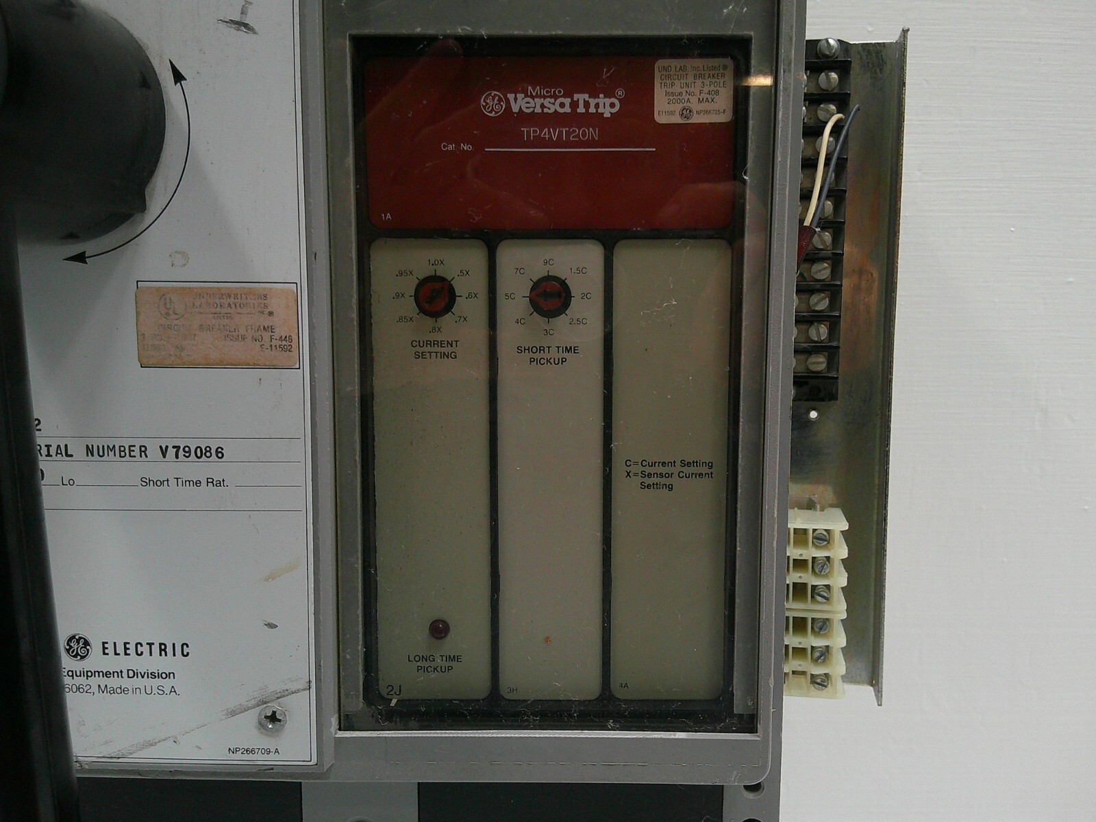 General Electric TPVVF5612 1200 Amp PowerBreak Breaker Micro Versa-Trip 1200A GE