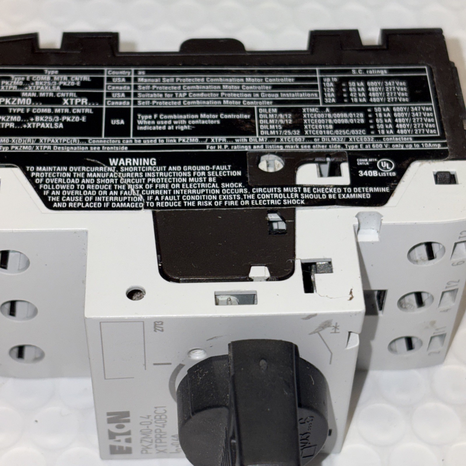 Eaton PKZM0-4/AK Motor Protective Circuit Breaker, XTPRP40BC1, New Open Box