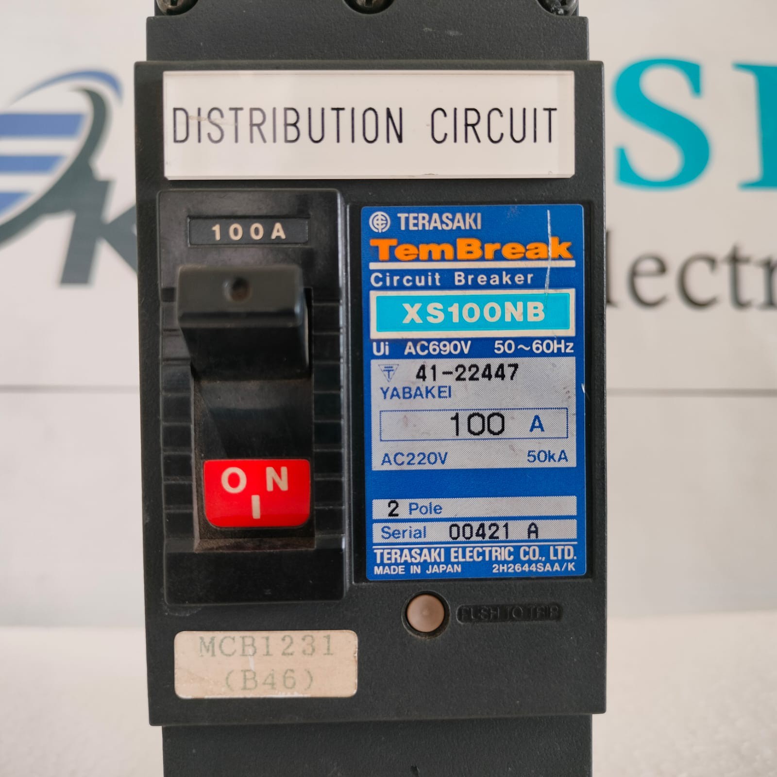 TERASAKI TEMBREAK XS100NB 50~60Hz 100A 2Pole CIRCUIT BREAKER
