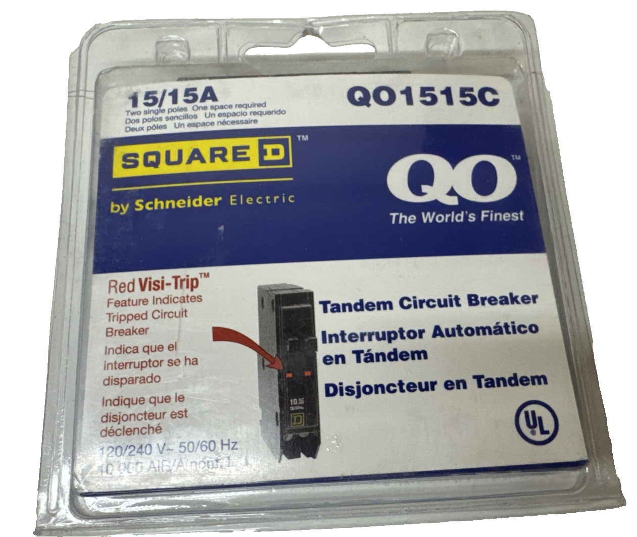 Square D QO 2-15 Amp Single-Pole Tandem Circuit Breaker