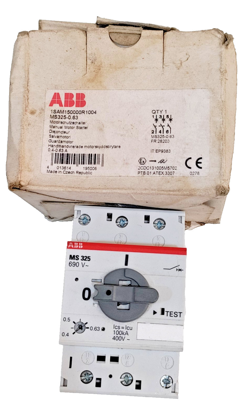 NEW ABB Motor Circuit Breaker MS325-0.63 1SAM150000R1004 0,40 -0,63A RANGE
