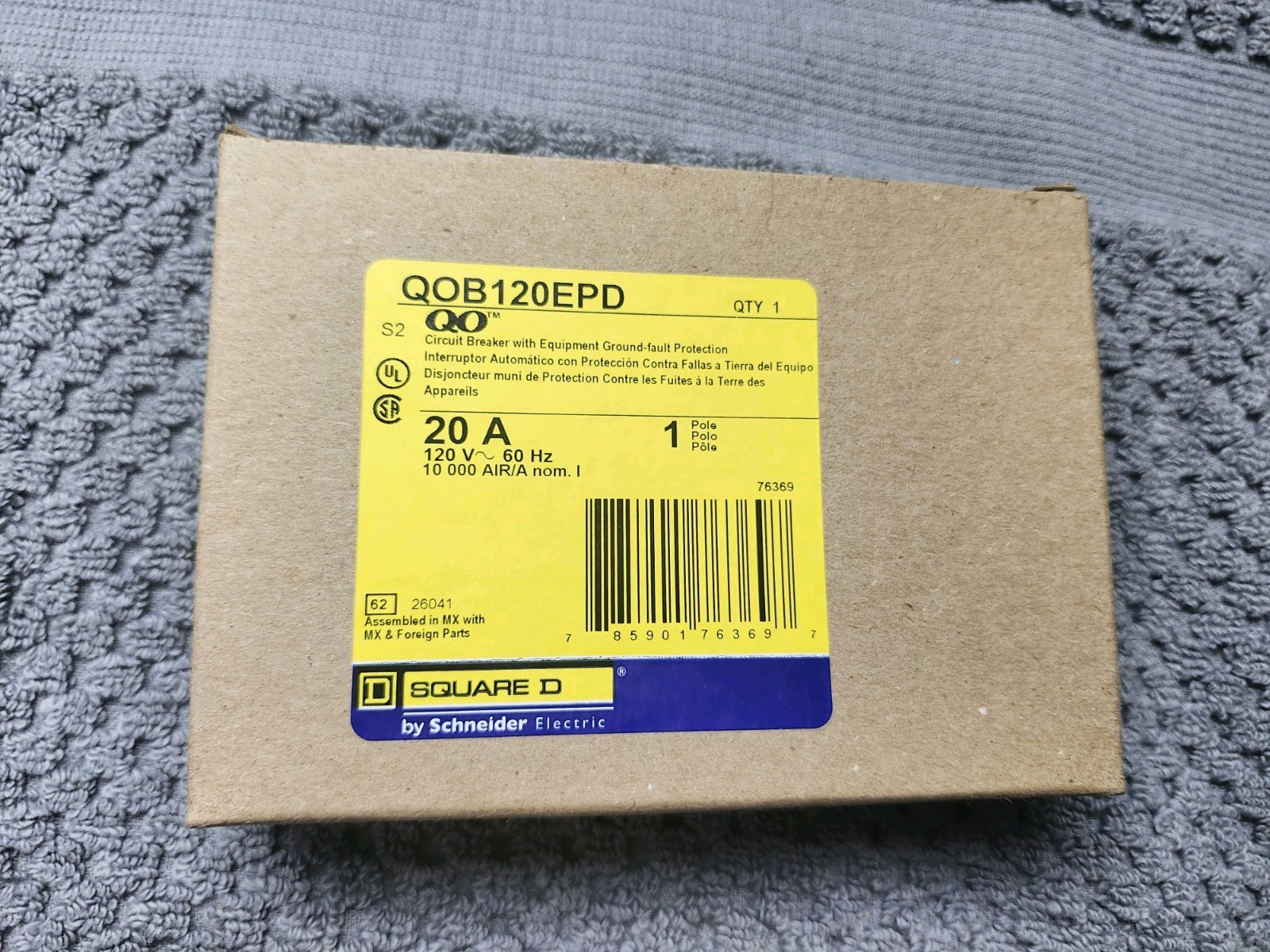 NEW Square D QOB120EPD Ground Fault Circuit Breaker 20A 1P 120V