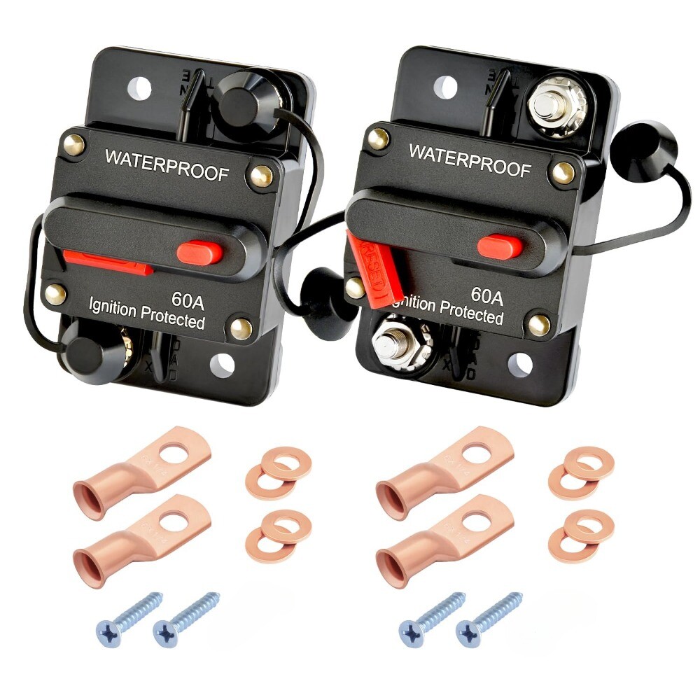 2Pcs 100AMP Car Circuit Breaker Fuse Reset DC 12V-48V for Marine Boat Waterproof
