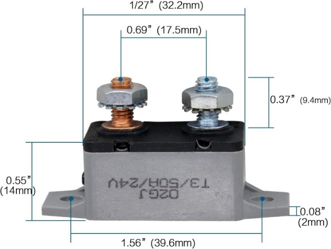 6-28V 50A Circuit Breaker Manual Reset for Automotive RV Marine Boat with Protec