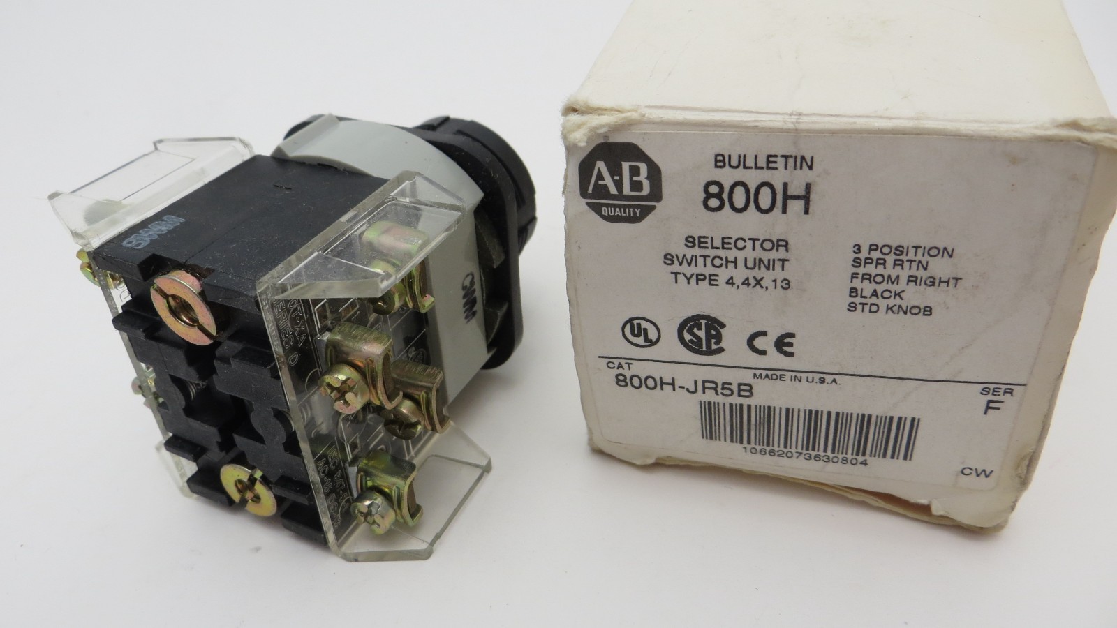 800H-JR5B AB SELECTOR SWITCH 800H PB NON ILLUMINATED 3 POSITION