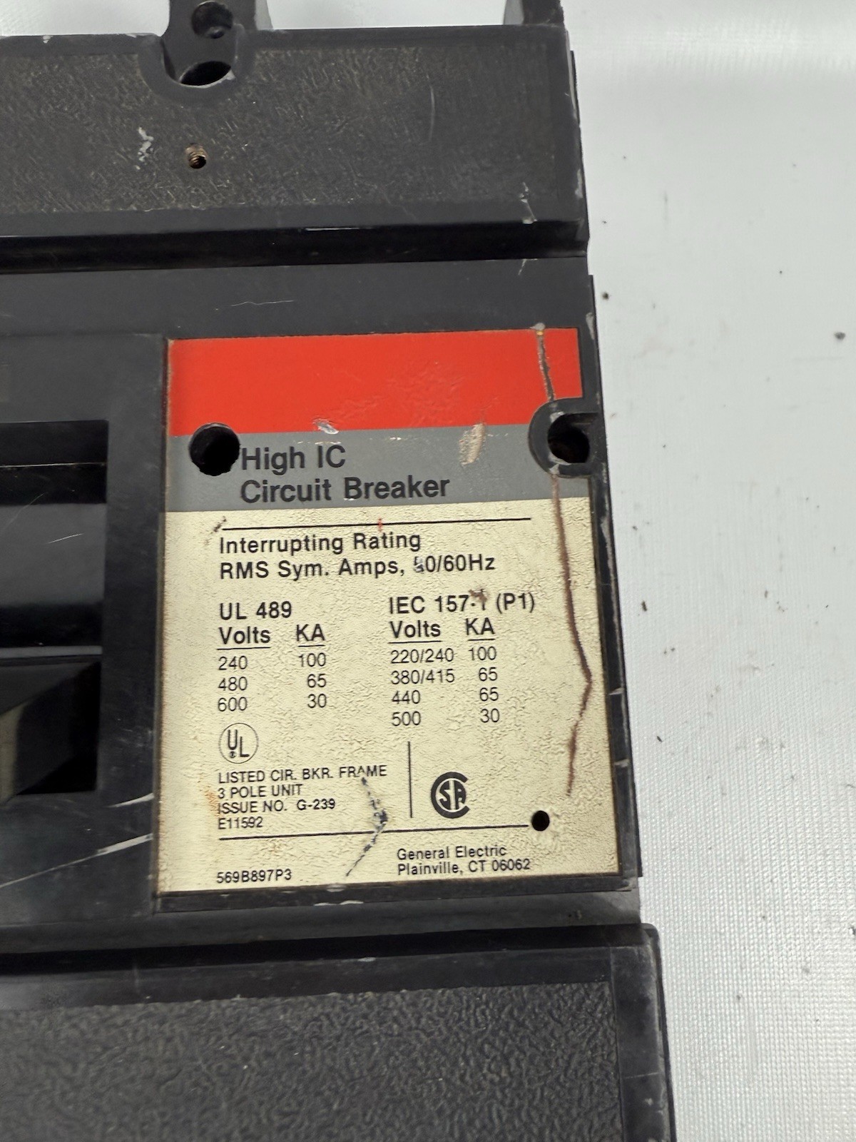 GE TJL3S Molded Case Circuit Breaker – 300 Amp MAX Tested, 600 VAC, TR3S200J