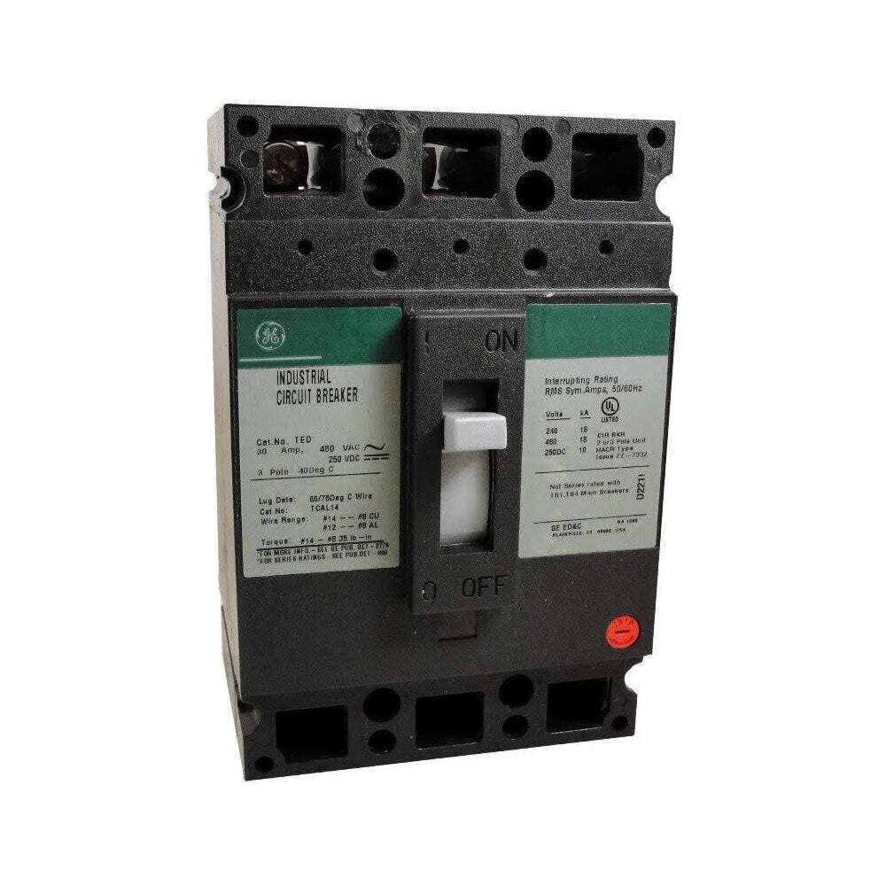 TED134125WL – General Electric Feed-Thru 480V 125A 3 pole circuit breaker 18kA@4